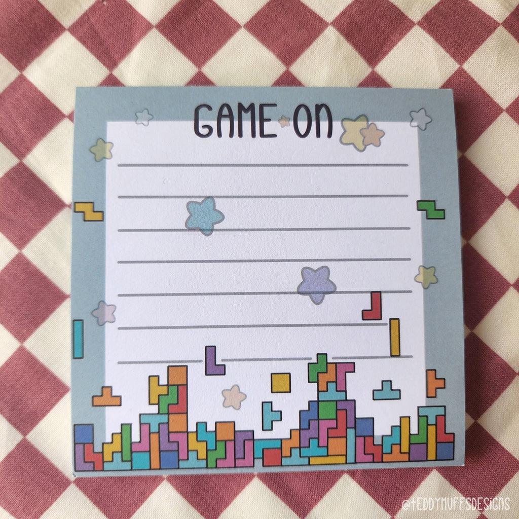 "Game On" Tetris Notepad - Teddymuffs Designs