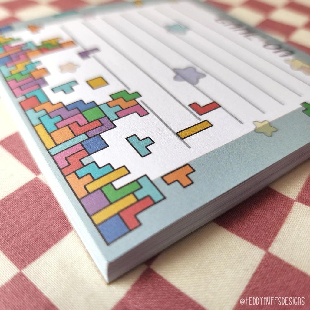 &quot;Game On&quot; Tetris Notepad - Teddymuffs Designs