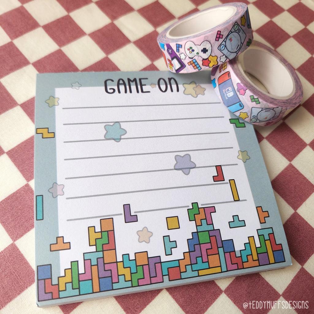 &quot;Game On&quot; Tetris Notepad - Teddymuffs Designs