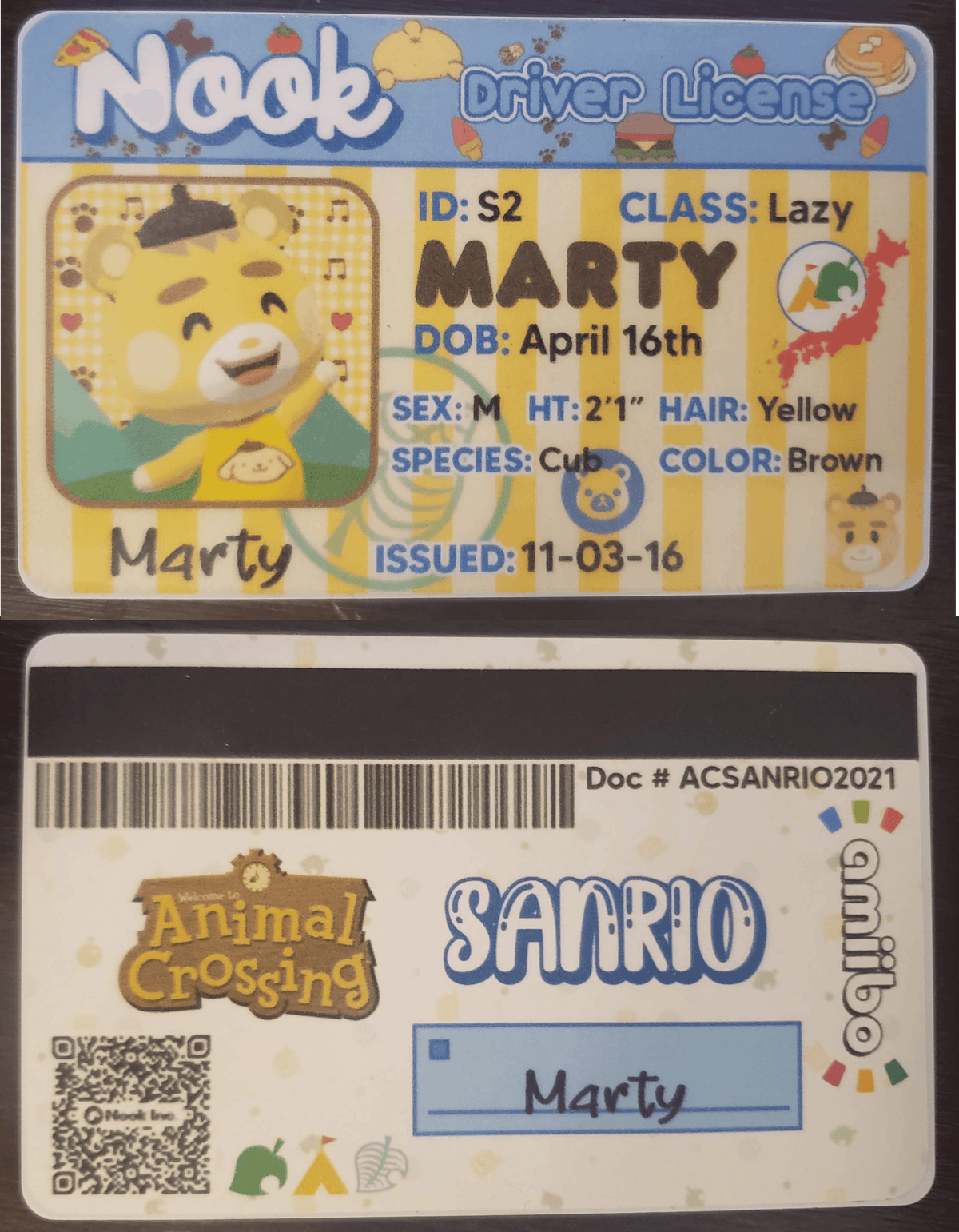 Marty Amiibo Card - Teddymuffs Designs