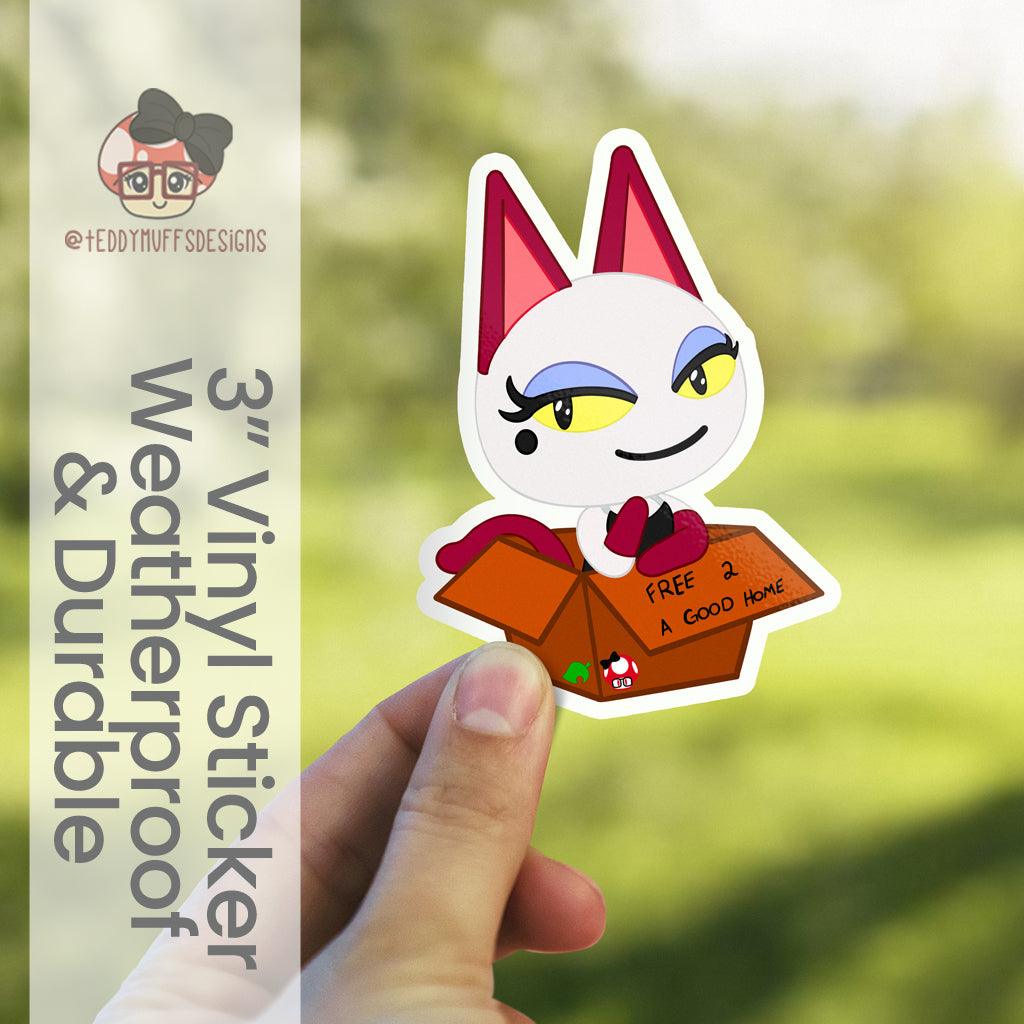 Olivia &quot;Free Kitty in a Box&quot; Sticker - Teddymuffs Designs
