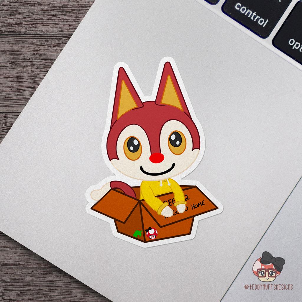 Rudy "Free Kitty in a Box" Sticker - Teddymuffs Designs