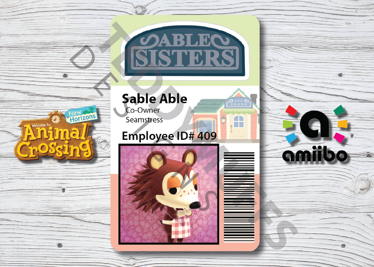 Sable Amiibo Card - Teddymuffs Designs