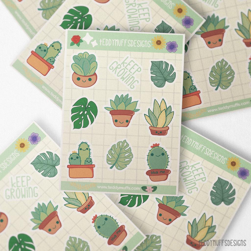 Succulents Sticker Sheet - Teddymuffs Designs