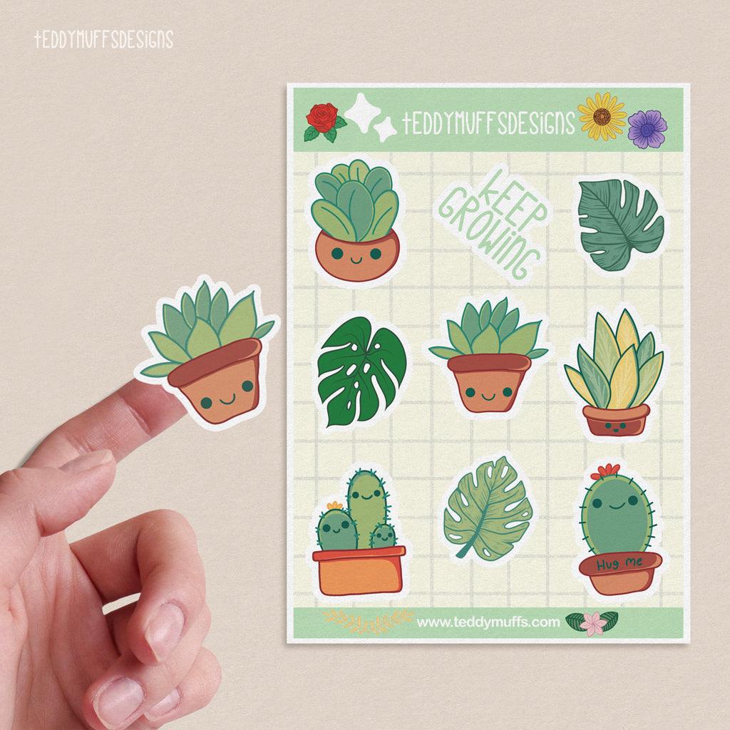 Succulents Sticker Sheet - Teddymuffs Designs