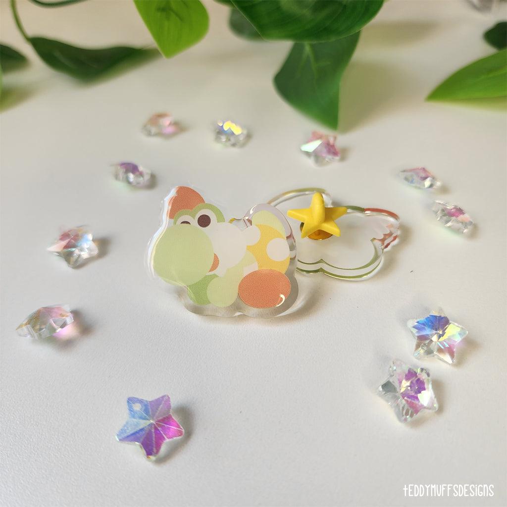 Baby Yoshi Acrylic Pin - Teddymuffs Designs