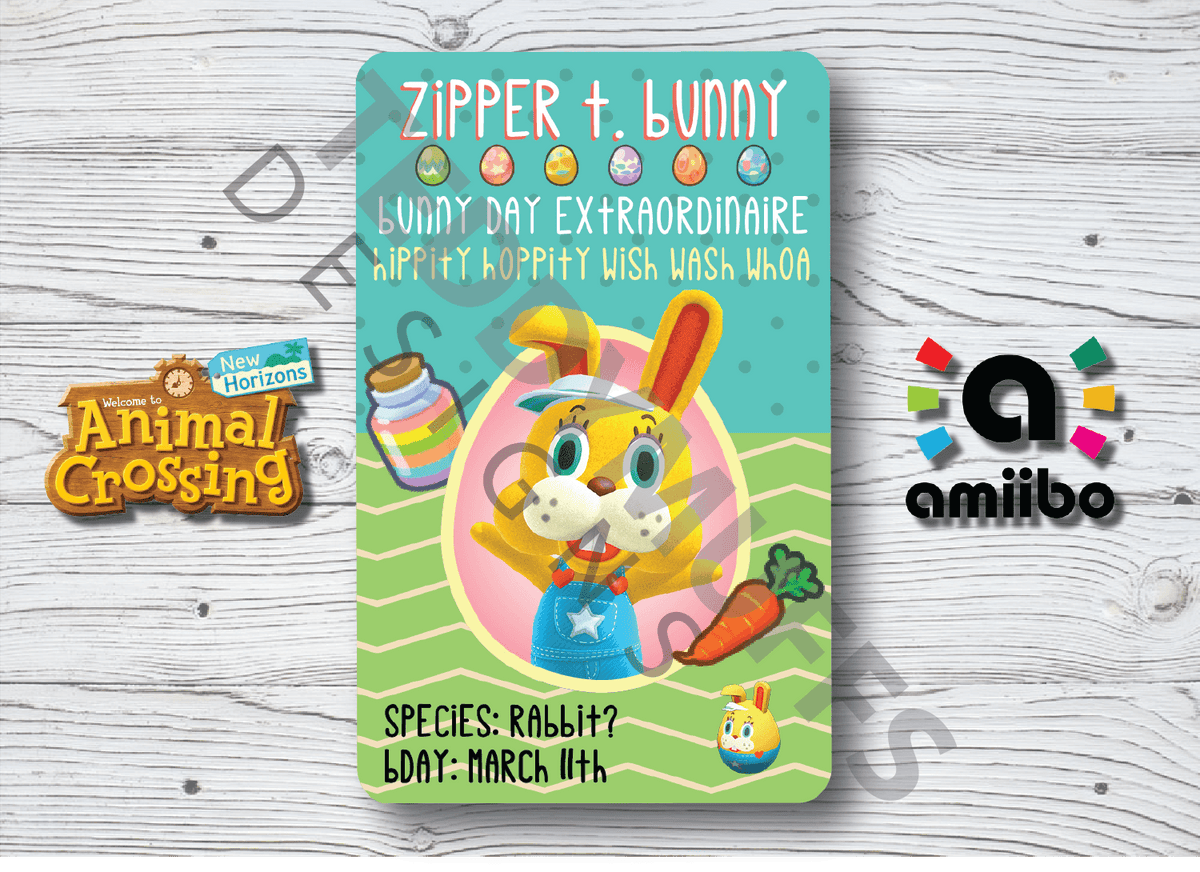 Zipper Amiibo Card - Teddymuffs Designs